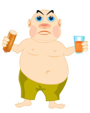 Yemek ile kalın adam