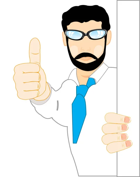 Man shows gesture extended finger — Stock Vector
