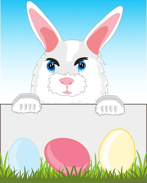 Kaninchen und Ei im Kraut — Stockvektor