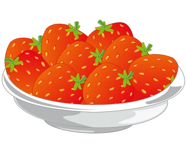 Berry victoria em prato —  Vetores de Stock