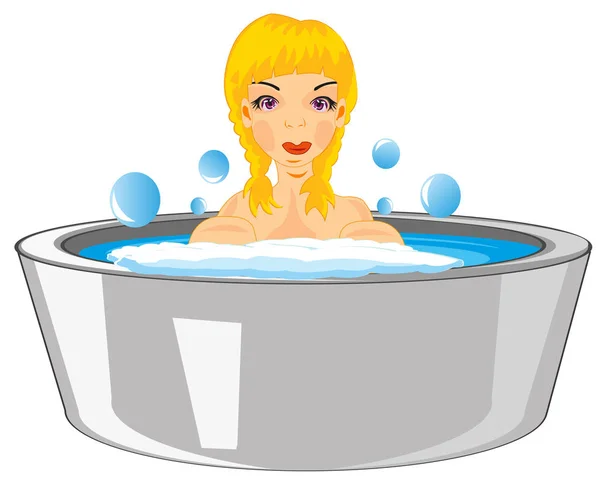 Dziewczyna kąpie się w basenie — Wektor stockowy