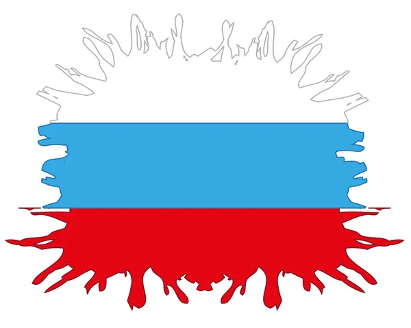 Bandera a Rusia inkblot — Vector de stock