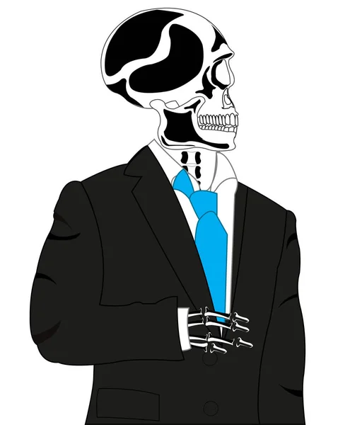 Skeleton in suit — Stock Vector