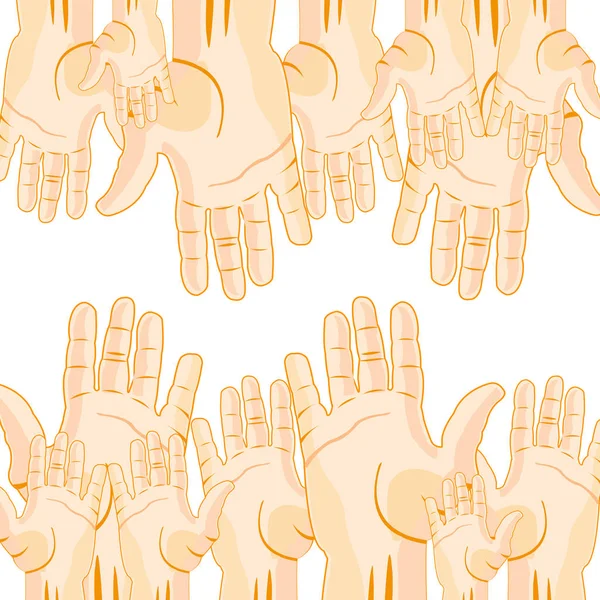 Des mains très étendues — Image vectorielle