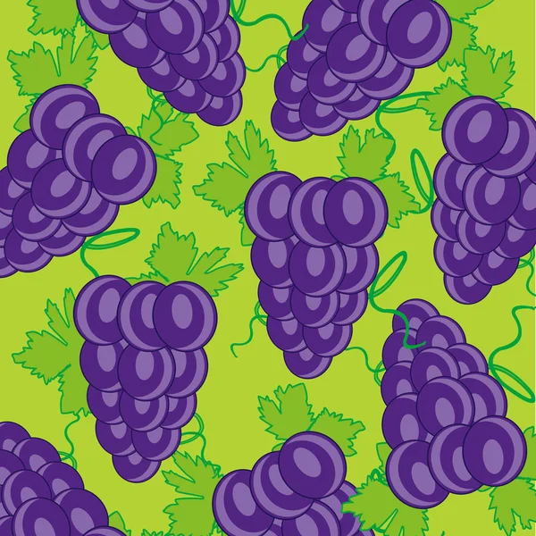 Grape on green background — Stock Vector