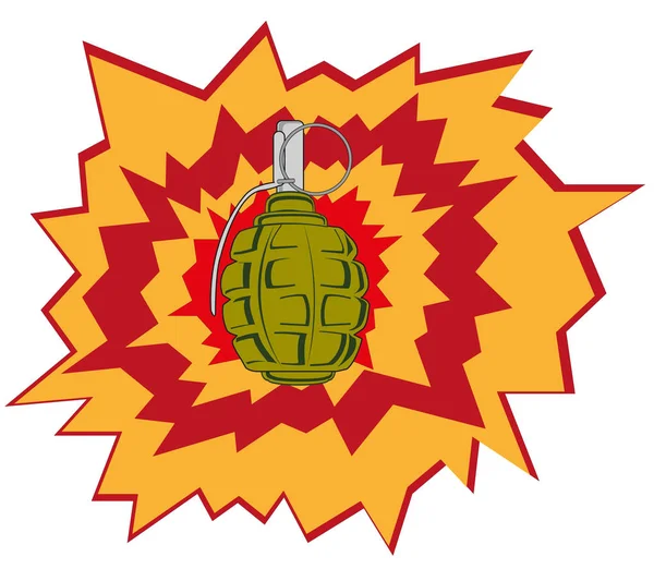 Explosie van de granaat wapen — Stockvector