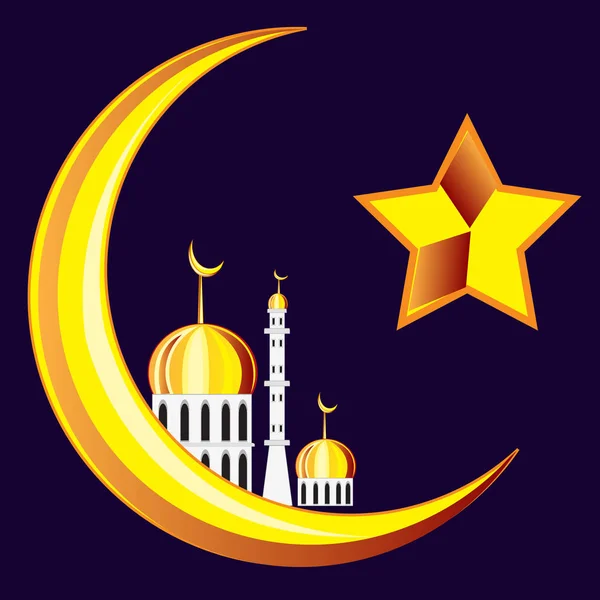 Símbolo del islam sobre negro — Vector de stock