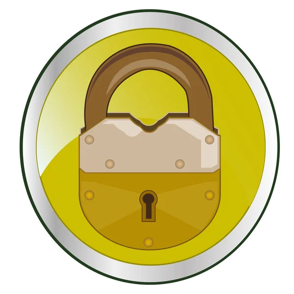 Lock on button — Stock Vector