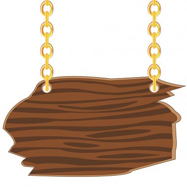 Wooden board on chain clipart