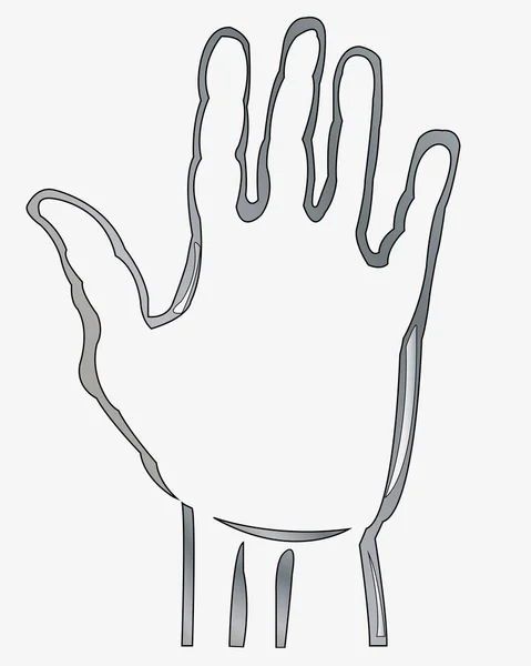 Форма руки людини з металу — стоковий вектор