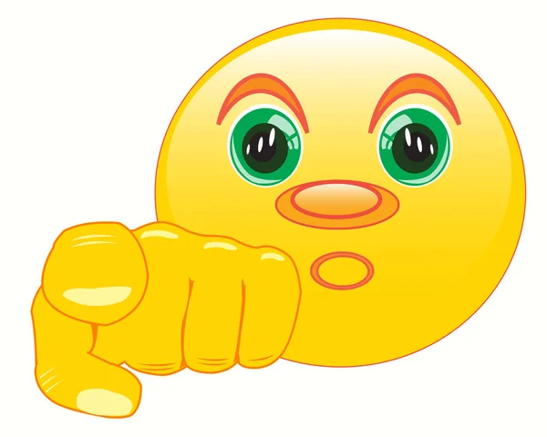 Smily shows finger — Stock Vector