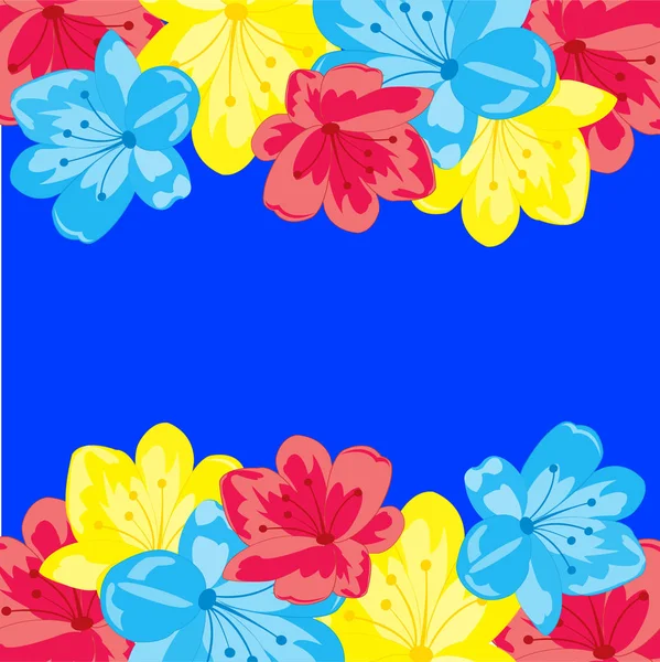 Kwiat na tle zmienią kolor na niebieski — Wektor stockowy