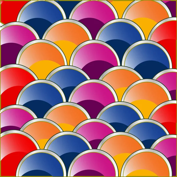 Farbkreise durch korrekte Reihen — Stockvektor