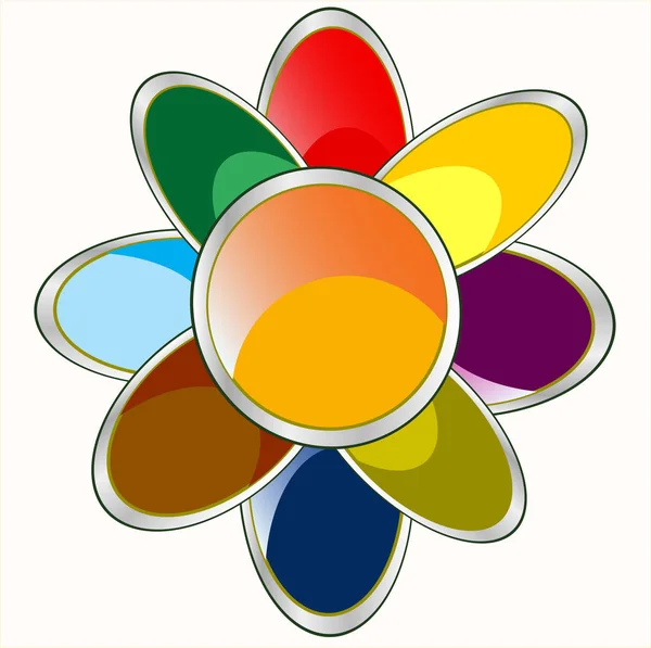 Flower daisywheel varicoloured — Stock Vector