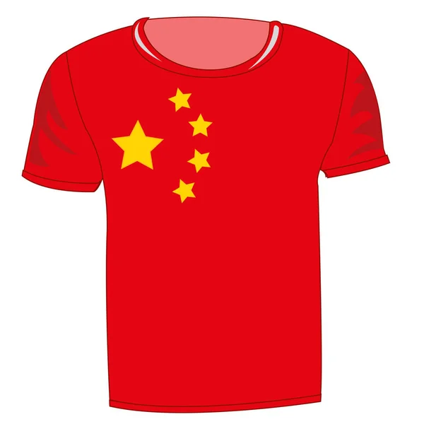 Флаг Китая на футболке — стоковый вектор