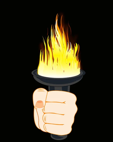 Torchlight in hand — Stock Vector