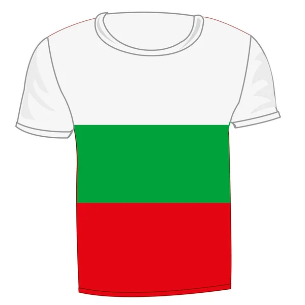 Футболка з прапором в Болгарії — стоковий вектор