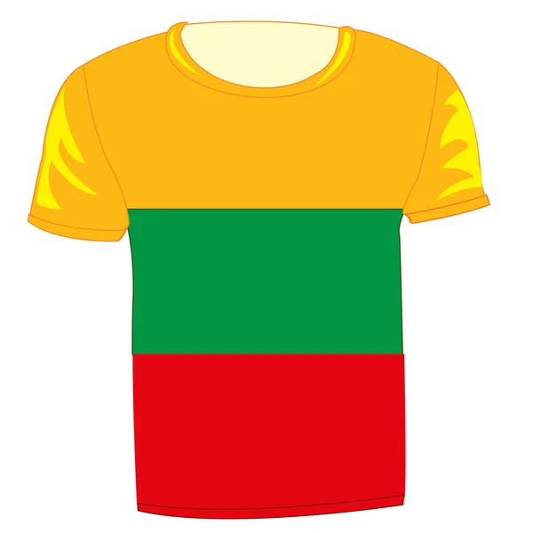État du drapeau lithuania sur tissu — Image vectorielle