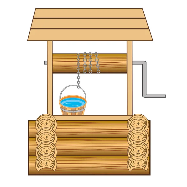 Brunnen mit Wasser — Stockvektor