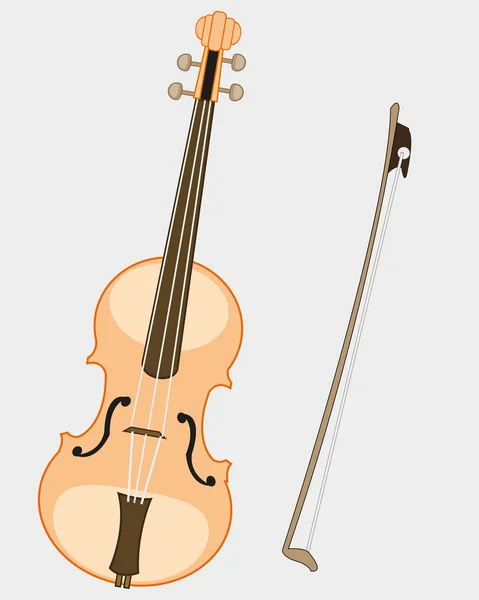 Instrumento de música violín y unión — Vector de stock