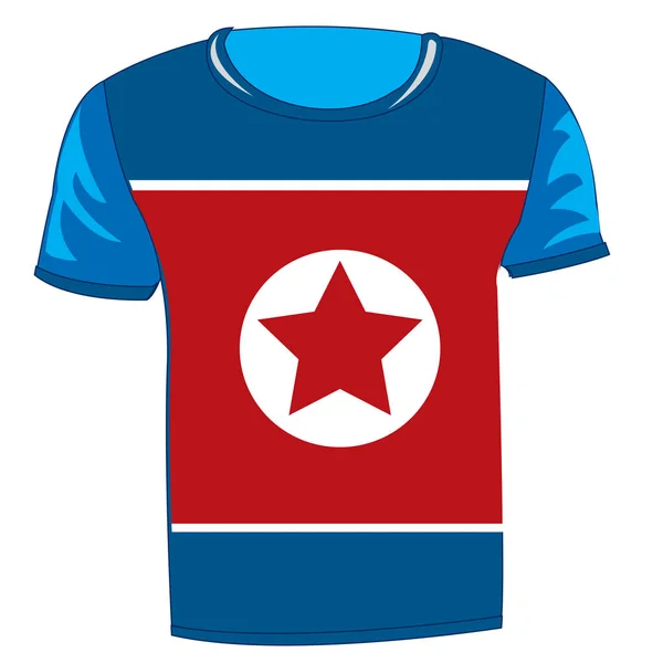 T-shirt avec drapeau de la Corée du Nord — Image vectorielle