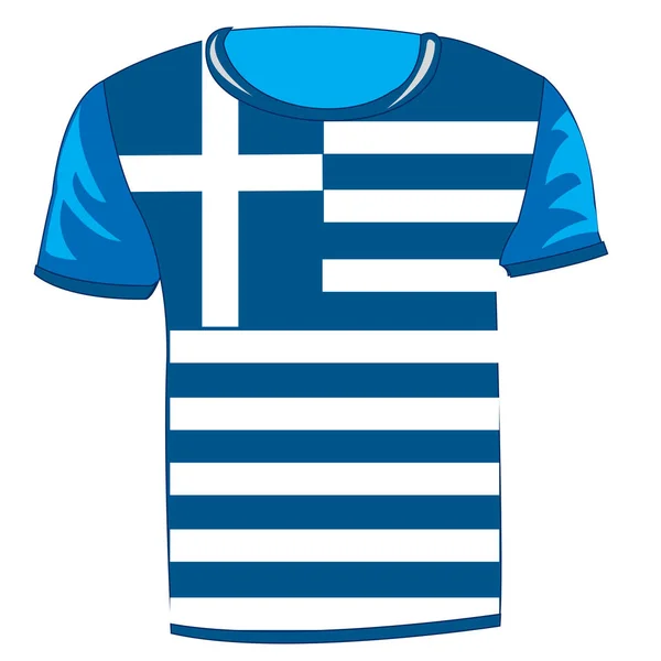 T-Shirt mit griechischer Flagge — Stockvektor
