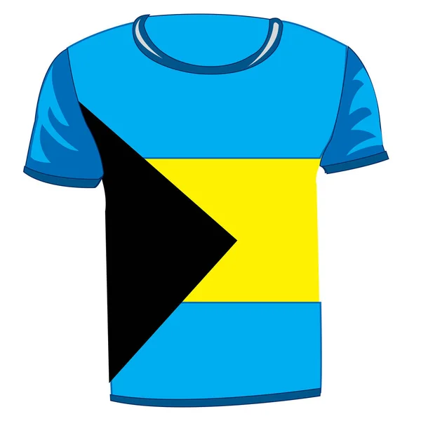 T-shirt with flag of the Bahamas — Stock Vector