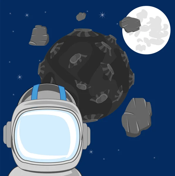 Raumfahrer im offenen Kosmos — Stockvektor