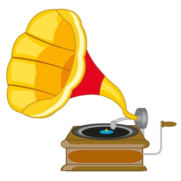 Gramophone pour instrument de musique ancien — Image vectorielle