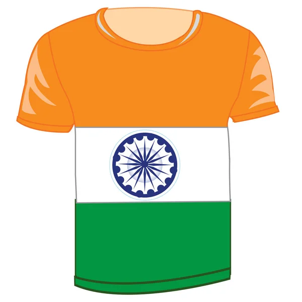 Bandera de camiseta a India — Vector de stock