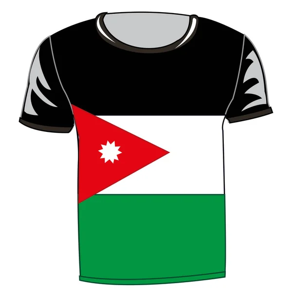Футболка с флагом Иордании — стоковый вектор