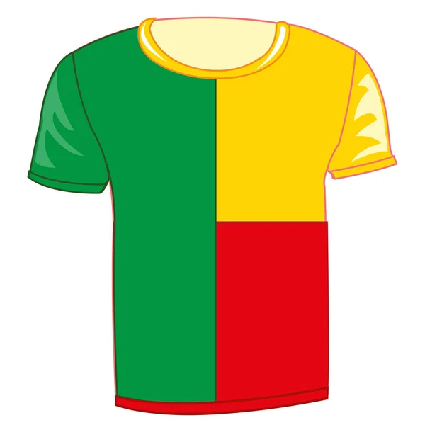 T-shirt bayrak Benin — Stok Vektör