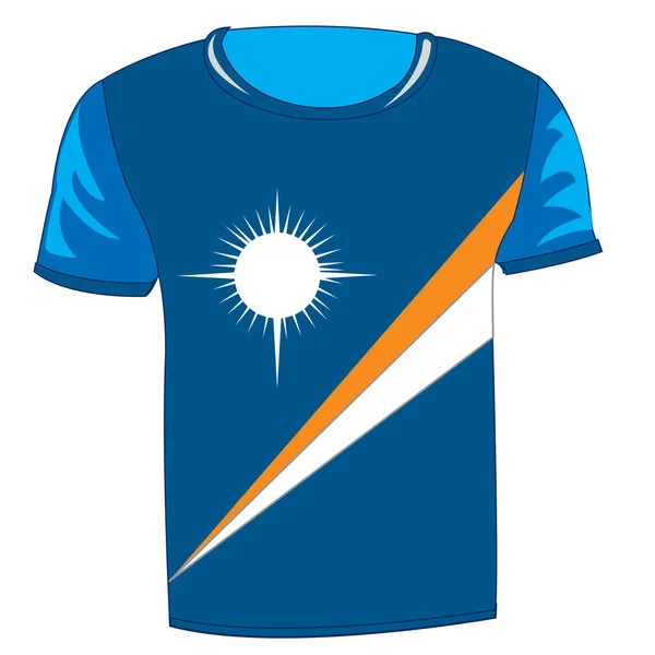 T-shirt bandeira Ilha de Marshallovy — Vetor de Stock