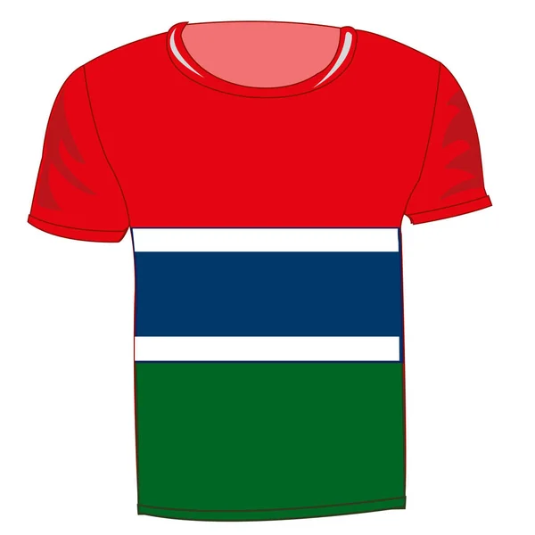 Bandeira da camiseta Gâmbia — Vetor de Stock