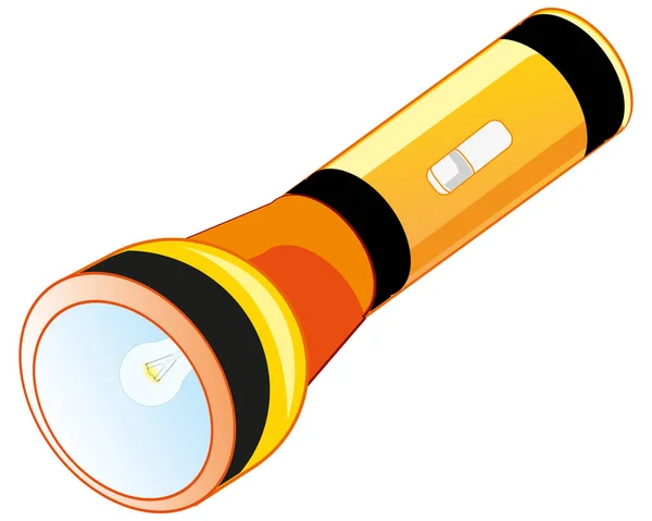 Flash-light on battery — Stock Vector