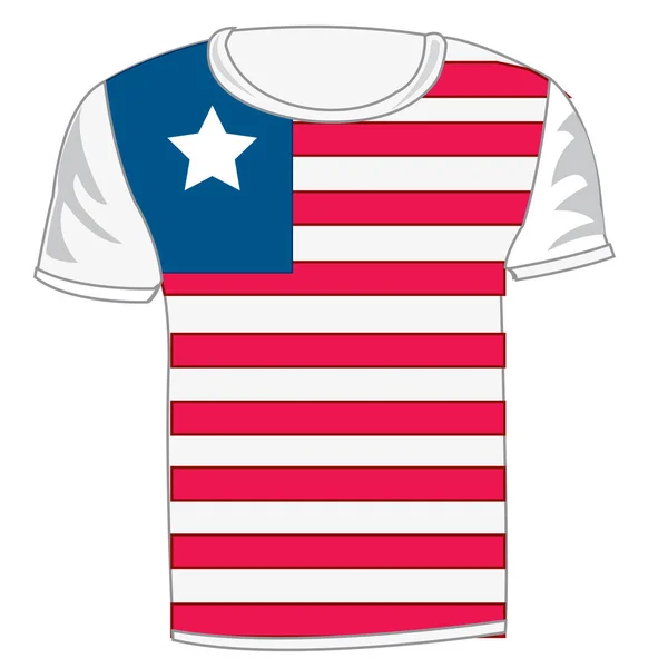 T-shirt bayrak Liberya — Stok Vektör
