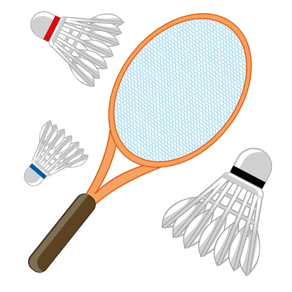 Tennis racket and shuttlecock — Stock Vector