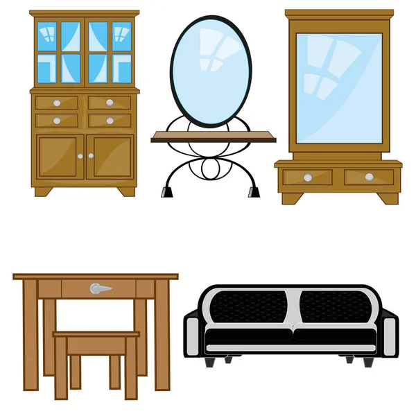 Furniture for apartment — Stock Vector