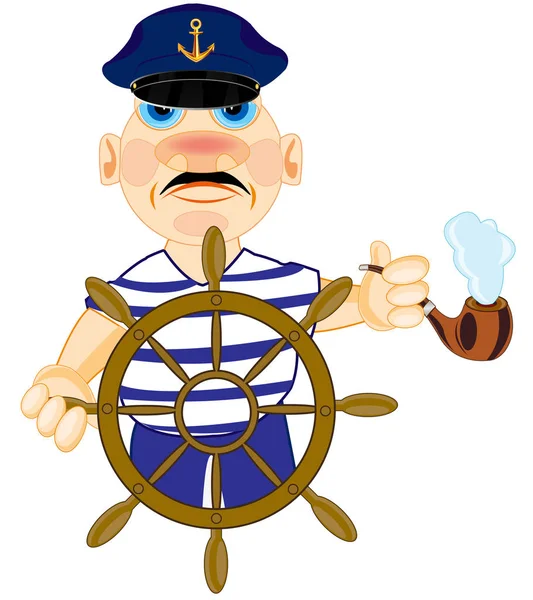 Καπετάνιος για τιμόνι — Διανυσματικό Αρχείο