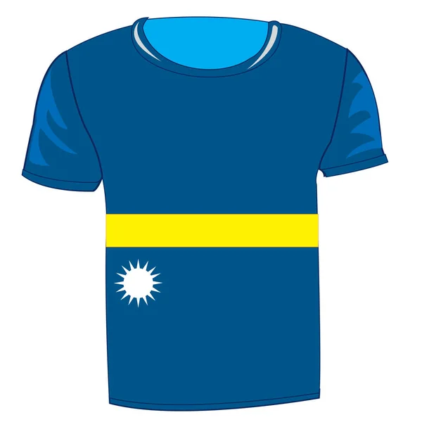 T-shirt bandeira Nauru — Vetor de Stock