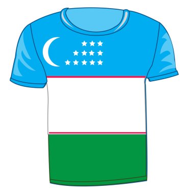 T-shirt bayrak Özbekistan
