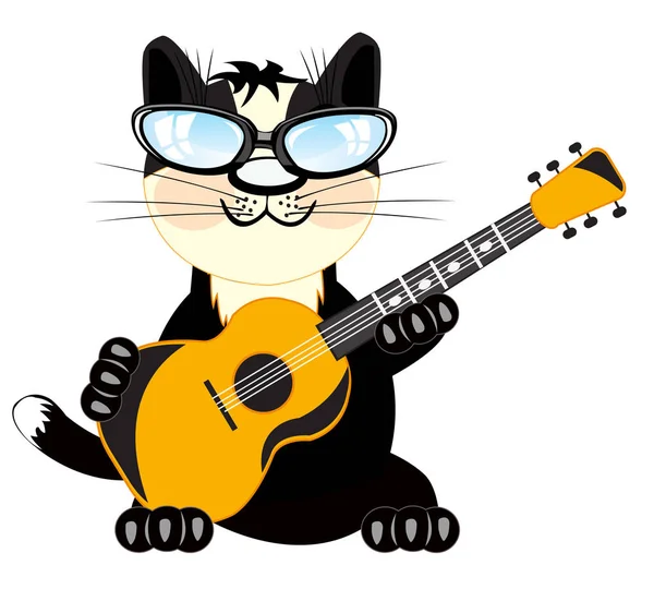 Gato com guitarra —  Vetores de Stock