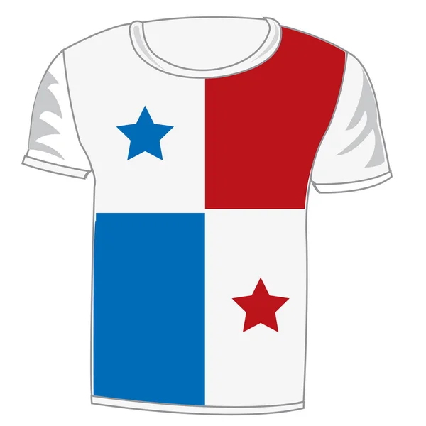 Флаг футболки Панамы — стоковый вектор