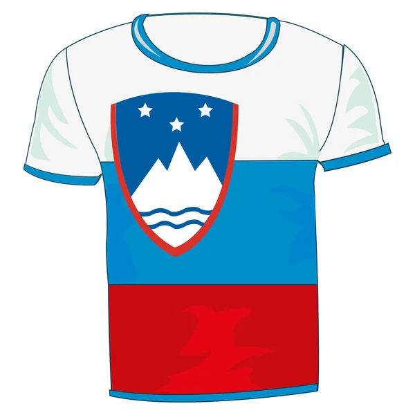 Флаг футболки Словении — стоковый вектор