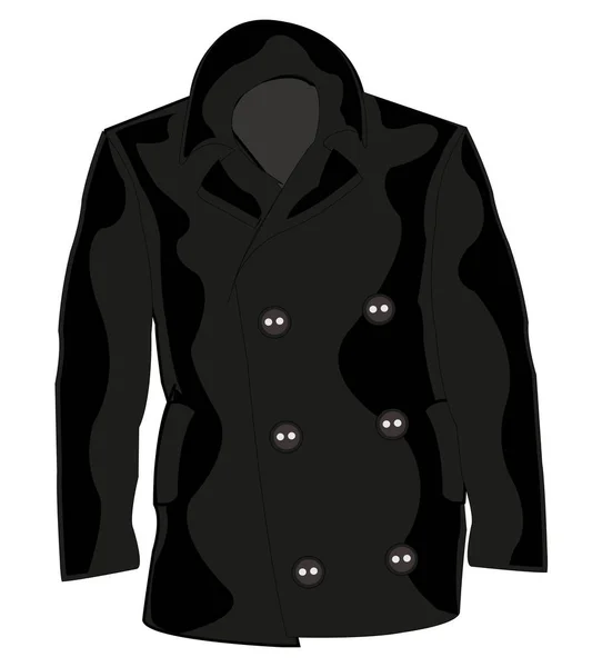 Hadřík kabát černé barvy — Stockový vektor