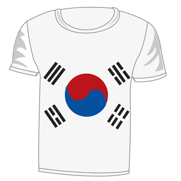 T-shirt flag South Korea — Stock Vector