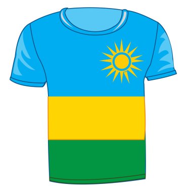 Bayrak Ruanda ile T-shirt