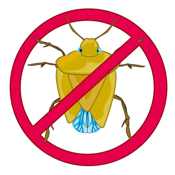 Sign insect bedbug prohibiting — Stock Vector