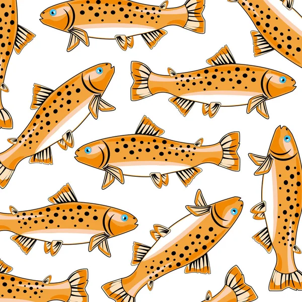 Ryb pstrąg wzór — Wektor stockowy