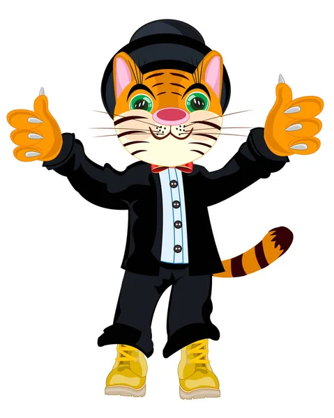 Tigre en costume — Image vectorielle